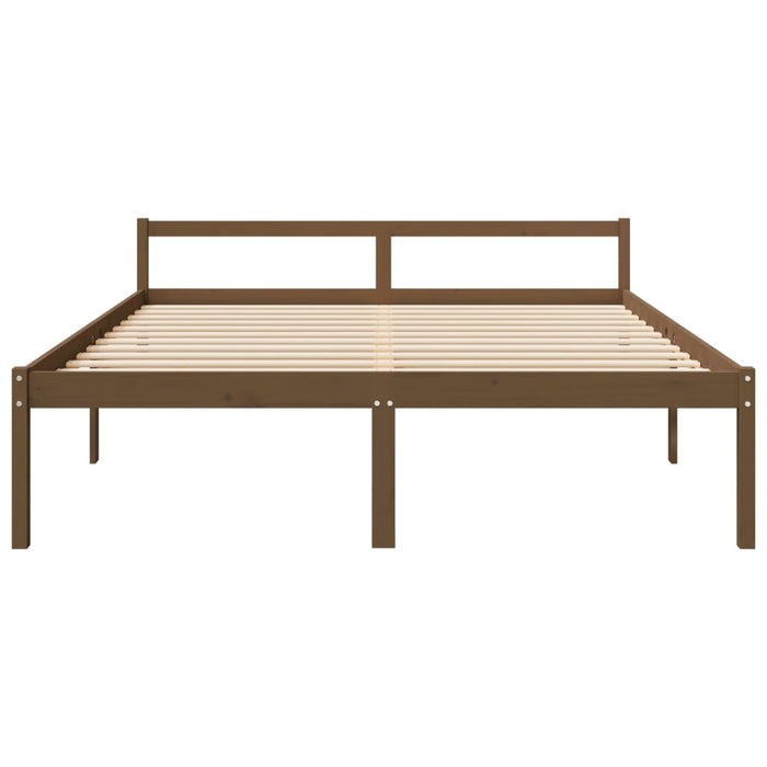 Senior Bed without Mattress Honey Brown 200x200cm Solid Wood Pine