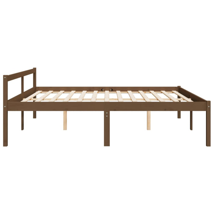 Senior Bed without Mattress Honey Brown 200x200cm Solid Wood Pine