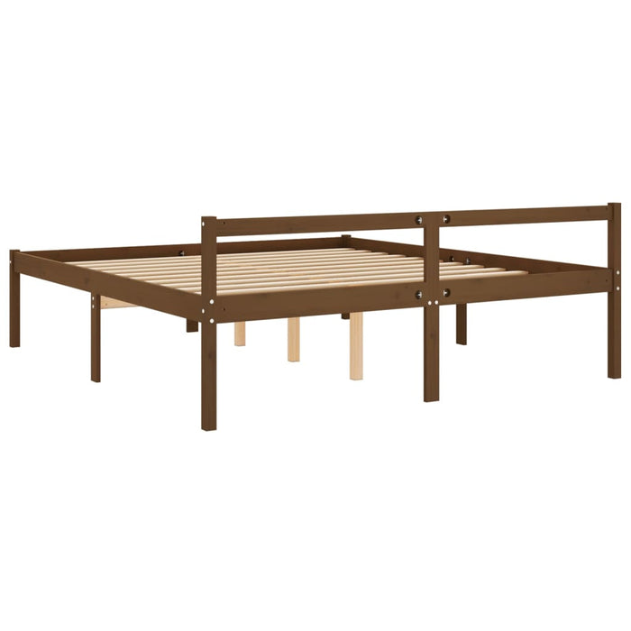 Senior Bed without Mattress Honey Brown 200x200cm Solid Wood Pine