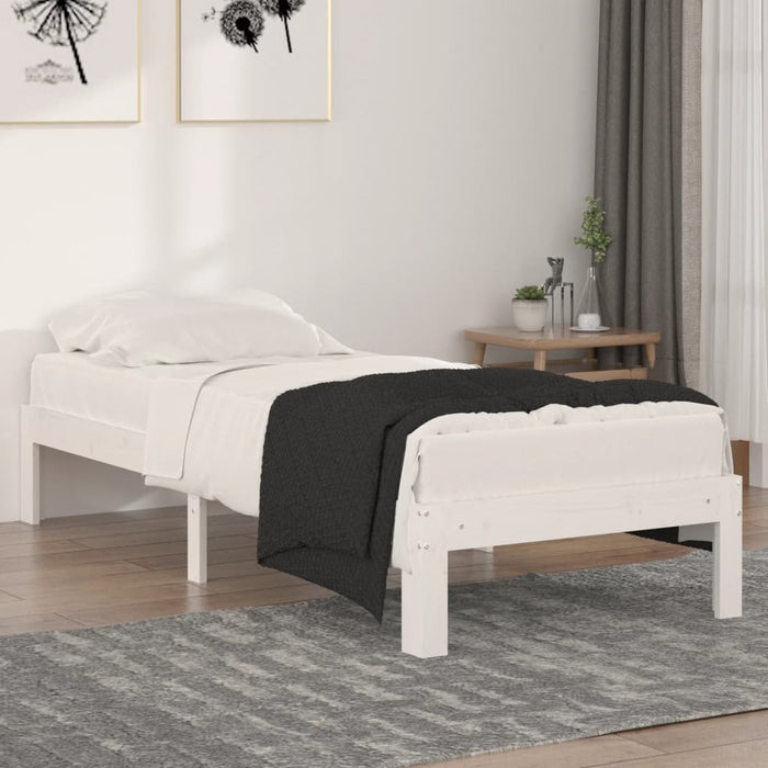 Bed Frame without Mattress White 75x190cm Small Single