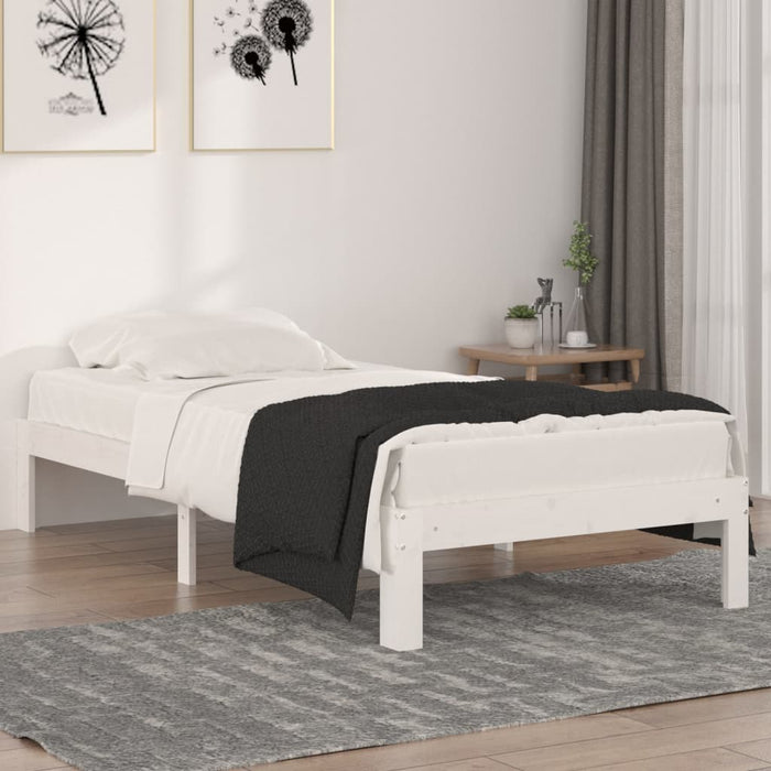 Bed Frame without Mattress White 90x190cm Single