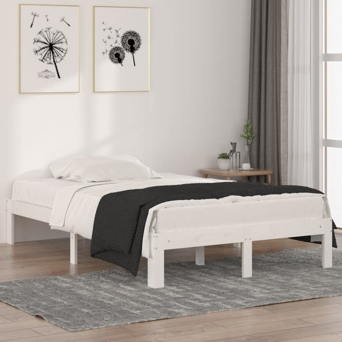 Bed Frame without Mattress White 120x190cm Small Double