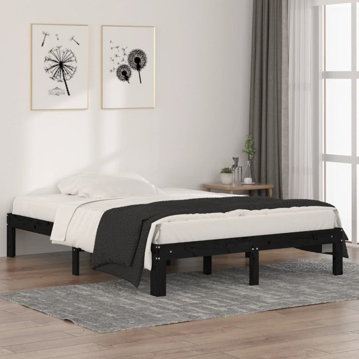 Bed Frame without Mattress Black 135x190cm Double