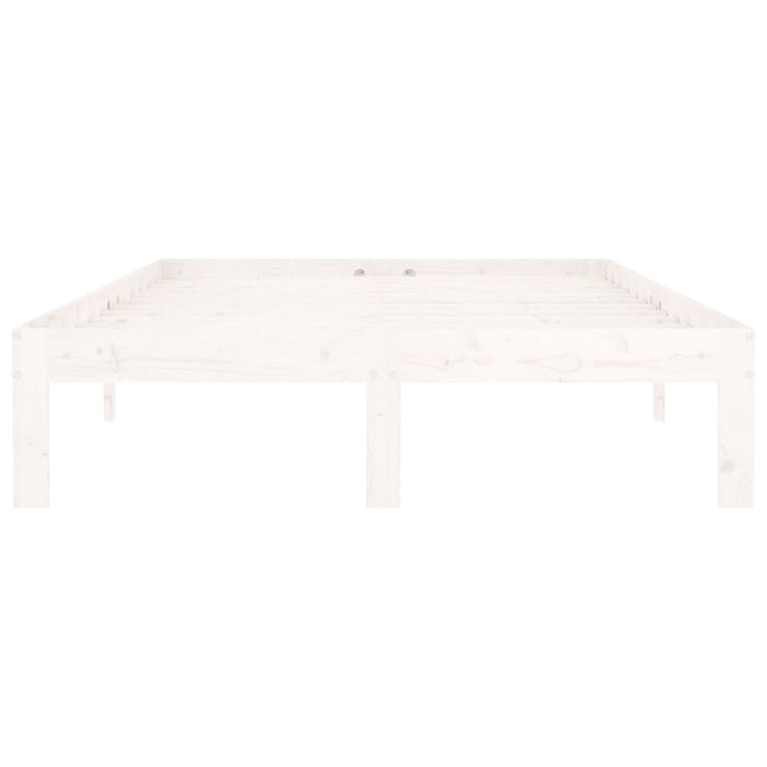 Bed Frame without Mattress White Solid Wood Pine 120x200cm