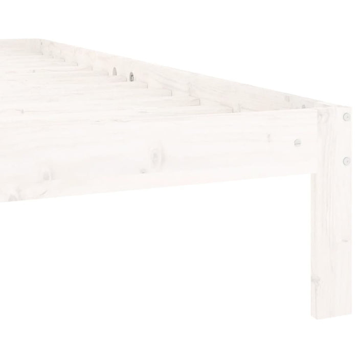 Bed Frame without Mattress White Solid Wood Pine 120x200cm