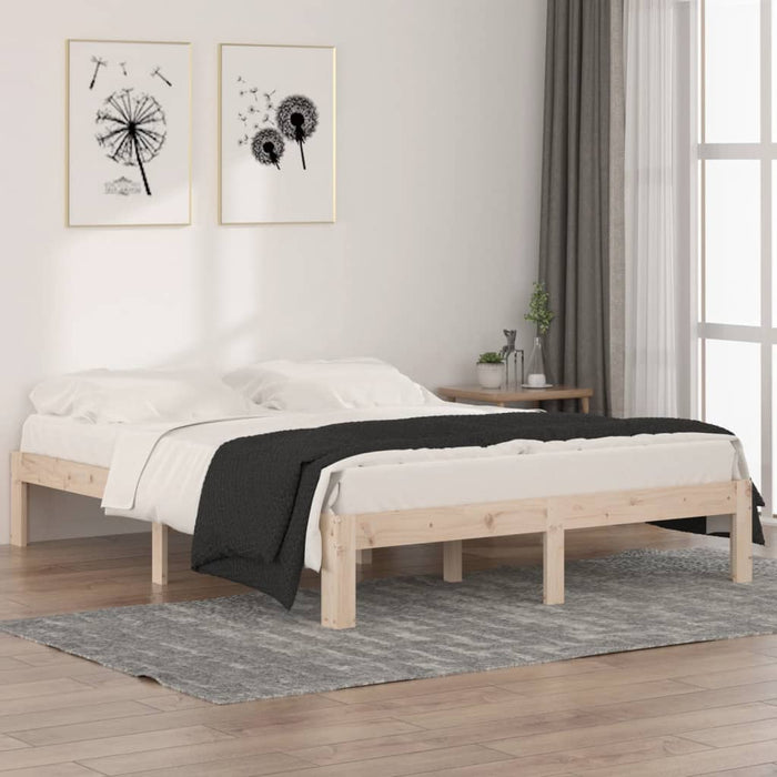 Bed Frame without Mattress Solid Wood 150x200cm King Size