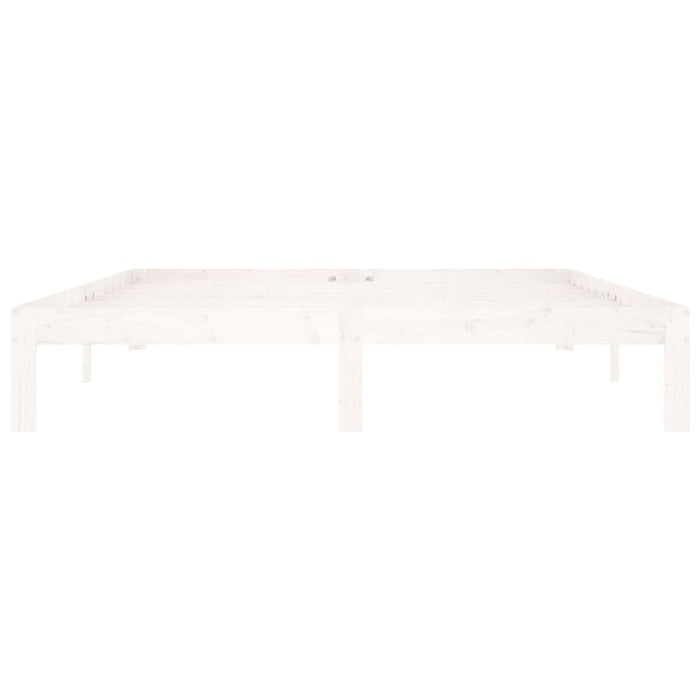 Bed Frame without Mattress White Solid Wood Pine 160x200cm