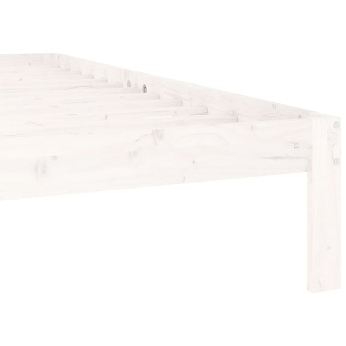 Bed Frame without Mattress White Solid Wood Pine 160x200cm