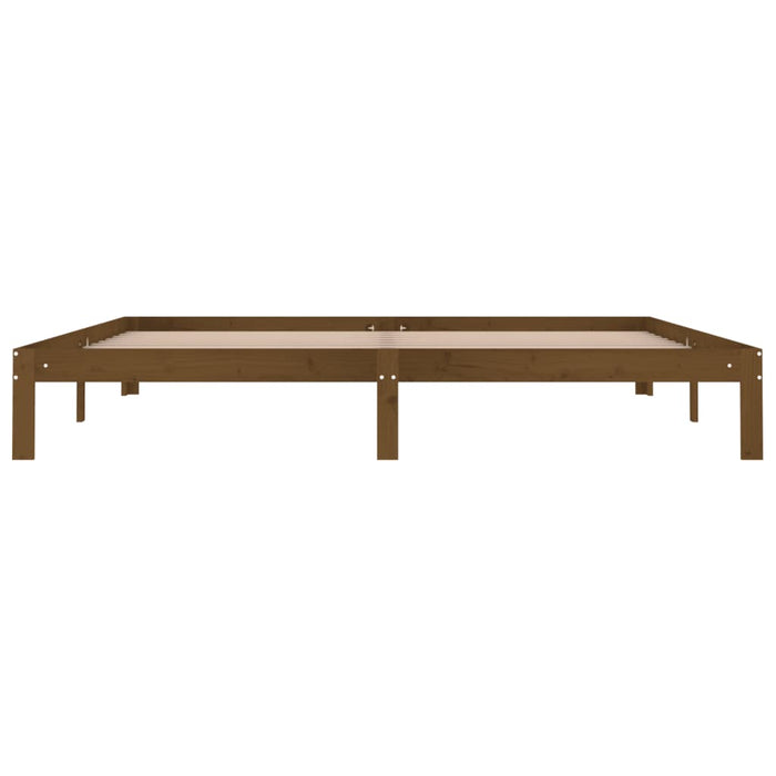 Bed Frame without Mattress Honey Brown Solid Wood Pine 200x200cm