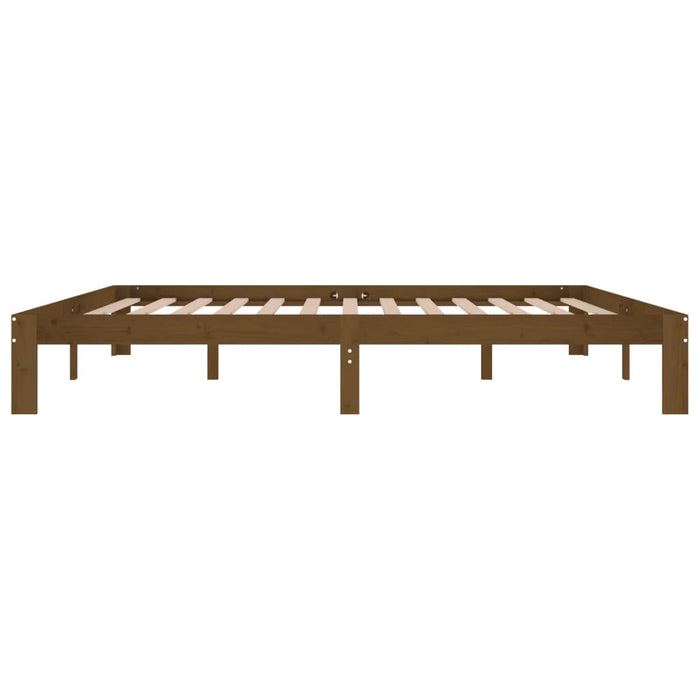 Bed Frame without Mattress Honey Brown Solid Wood Pine 200x200cm