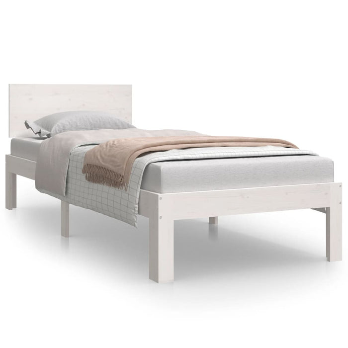 Bed Frame without Mattress White 75x190cm Small Single