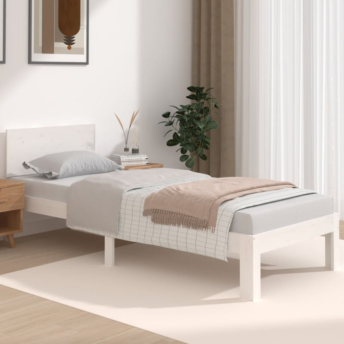 Bed Frame without Mattress White 75x190cm Small Single