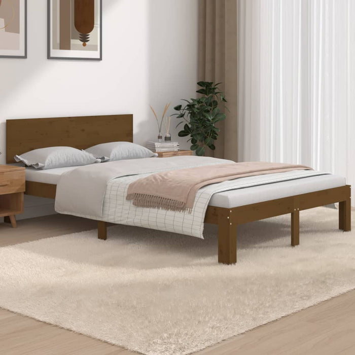 Bed Frame without Mattress Honey Brown 120x190cm Small Double