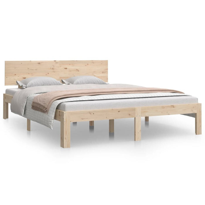 Bed Frame without Mattress Solid Wood Pine 140x190cm