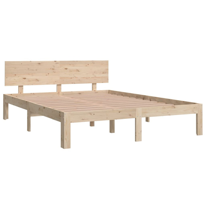 Bed Frame without Mattress Solid Wood Pine 140x190cm