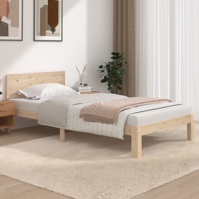 Bed Frame without Mattress Solid Wood Pine 100x200cm