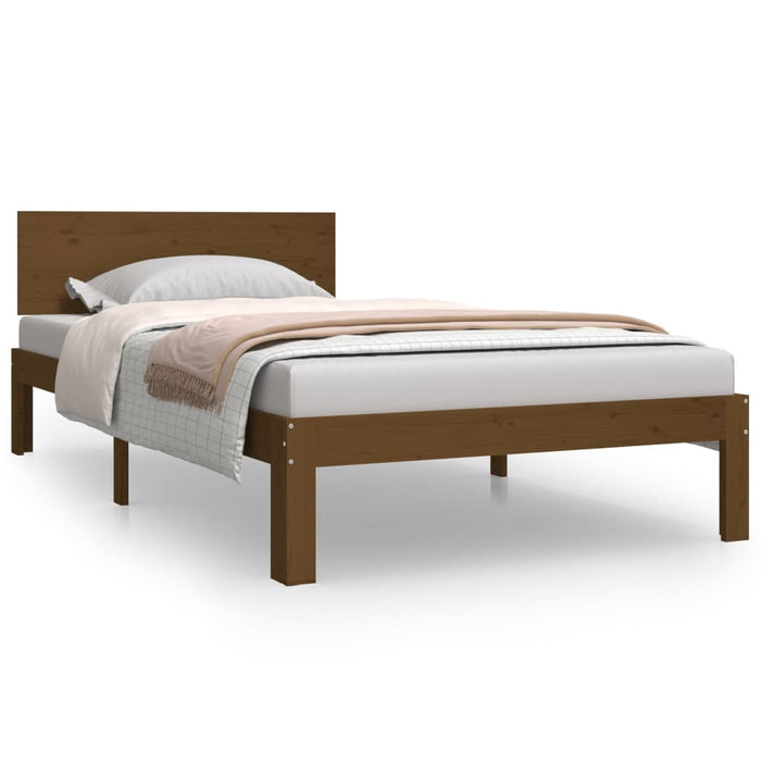 Bed Frame without Mattress Honey Brown Solid Wood Pine 100x200cm