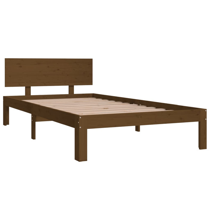 Bed Frame without Mattress Honey Brown Solid Wood Pine 100x200cm