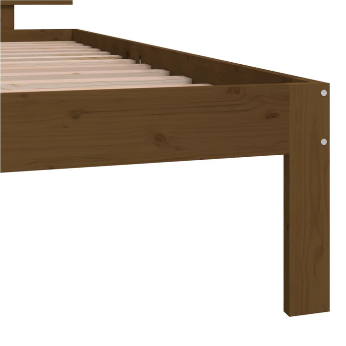 Bed Frame without Mattress Honey Brown Solid Wood Pine 100x200cm