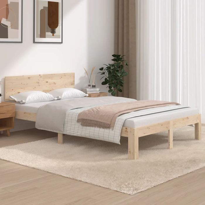 Bed Frame without Mattress Solid Wood Pine 120x200cm