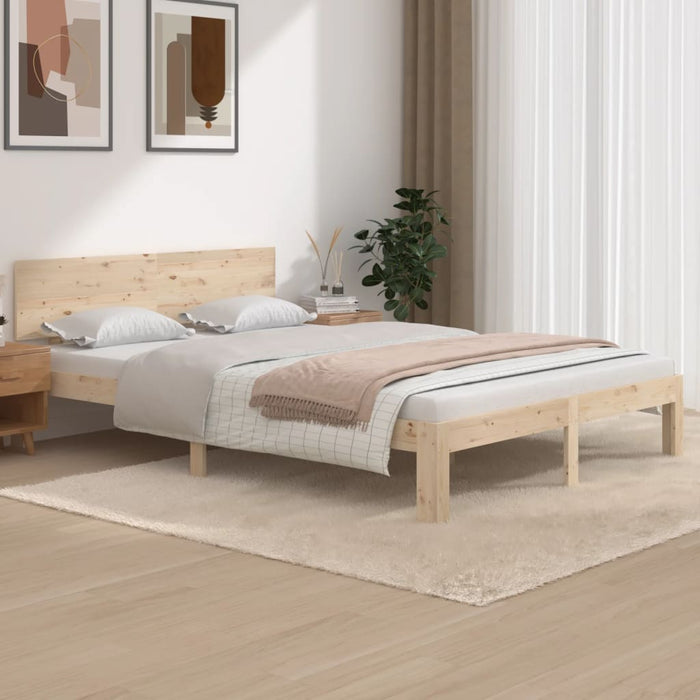 Bed Frame without Mattress Solid Wood Pine 140x200cm