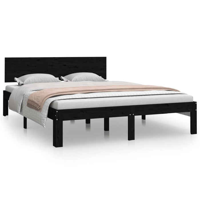 Bed Frame without Mattress Black 150x200cm King Size