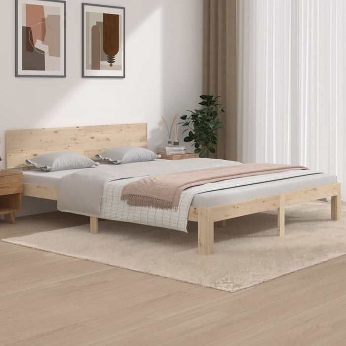 Bed Frame without Mattress Solid Wood Pine 160x200cm