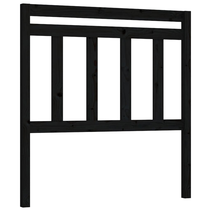 Bed Headboard Black 96x4x100 cm Solid Wood Pine