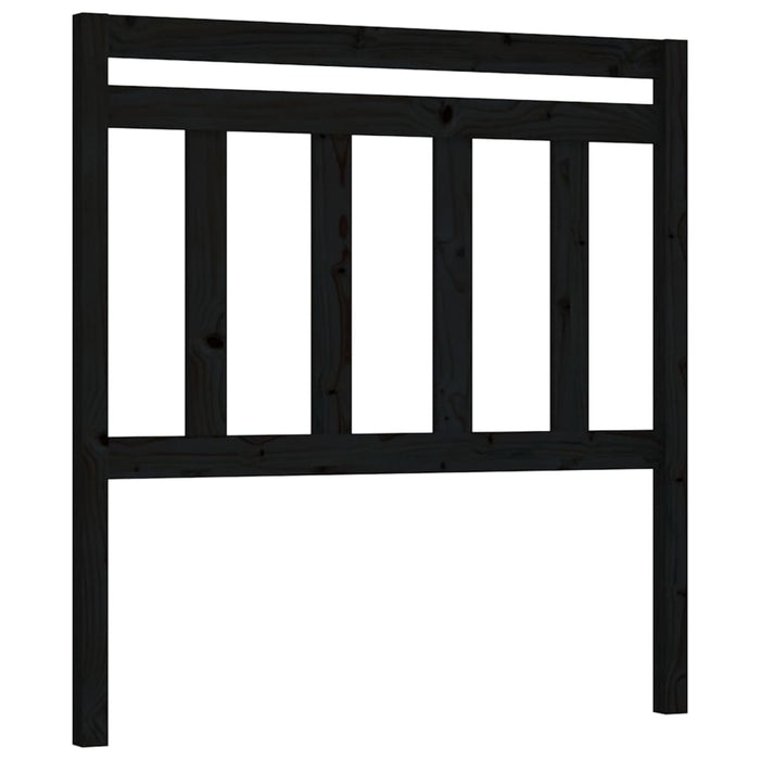 Bed Headboard Black 106x4x100 cm Solid Wood Pine