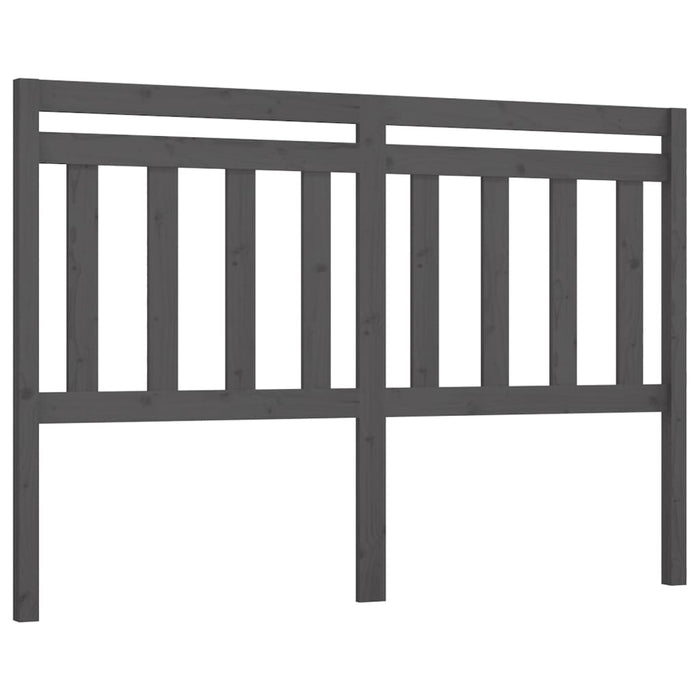 Bed Headboard Grey 126x4x100 cm Solid Wood Pine