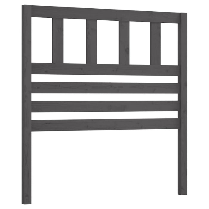 Bed Headboard Grey 81x4x100 cm Solid Wood Pine