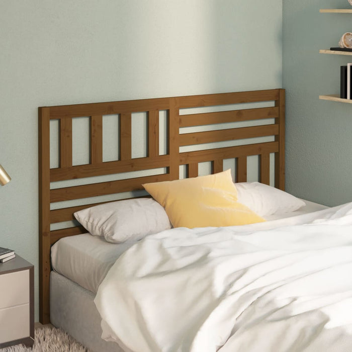 Bed Headboard Honey Brown 126x4x100 cm Solid Wood Pine