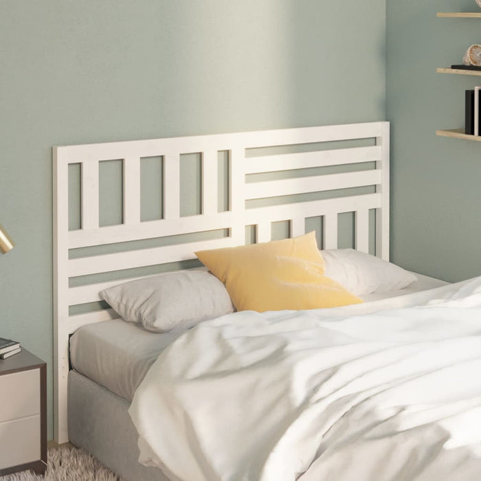 Bed Headboard White 156x4x100 cm Solid Wood Pine