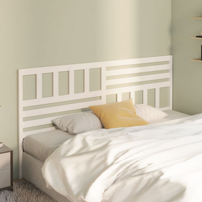 Bed Headboard White 186x4x100 cm Solid Wood Pine