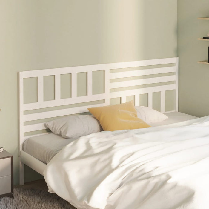 Bed Headboard White 186x4x100 cm Solid Wood Pine