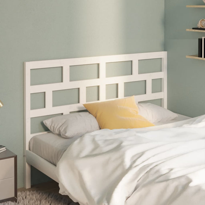 Bed Headboard White 141x4x100 cm Solid Wood Pine