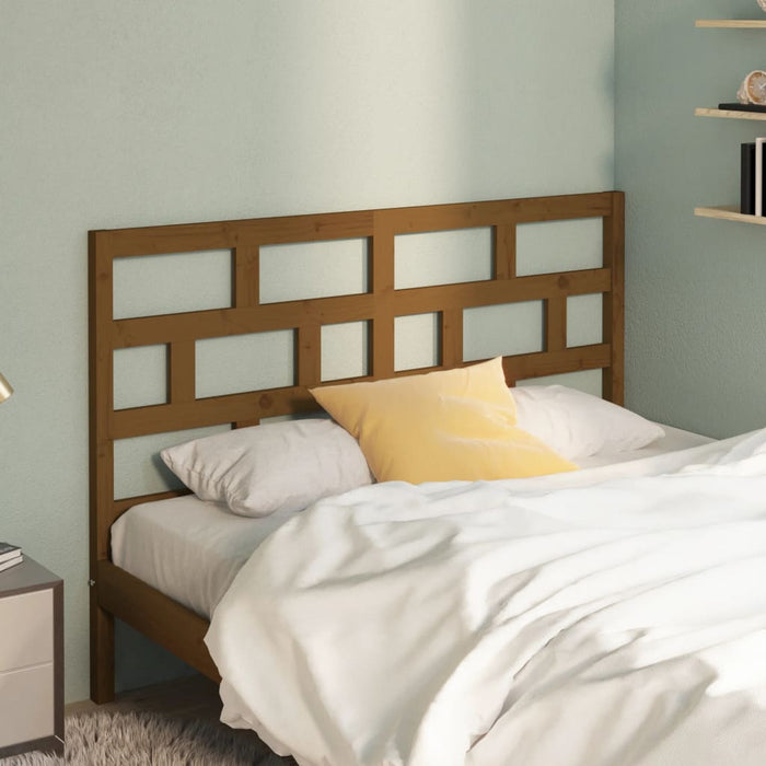 Bed Headboard Honey Brown 146x4x100 cm Solid Wood Pine