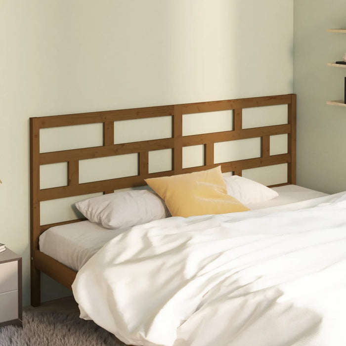 Bed Headboard Honey Brown 186x4x100 cm Solid Wood Pine