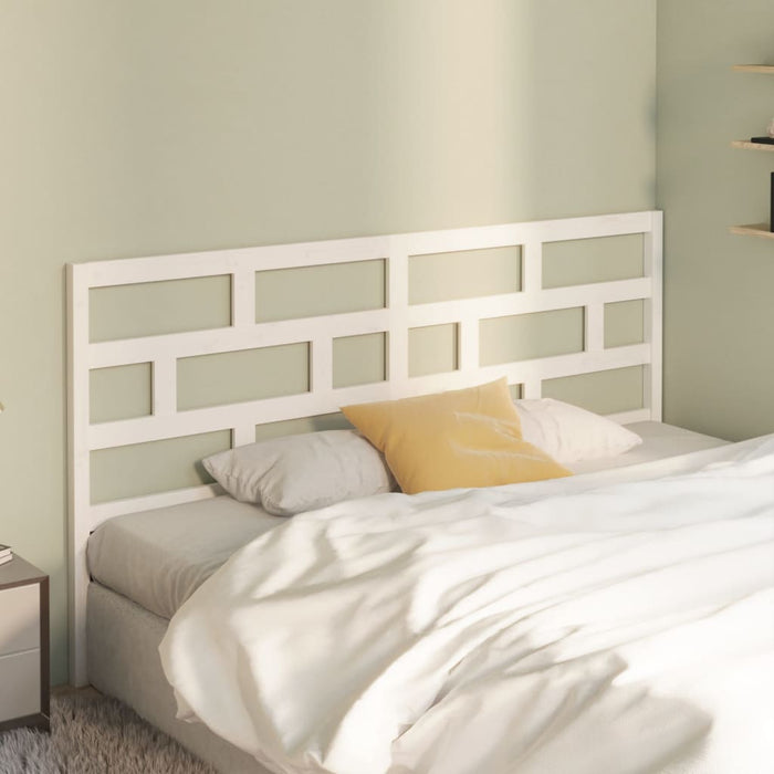 Bed Headboard White 206x4x100 cm Solid Wood Pine