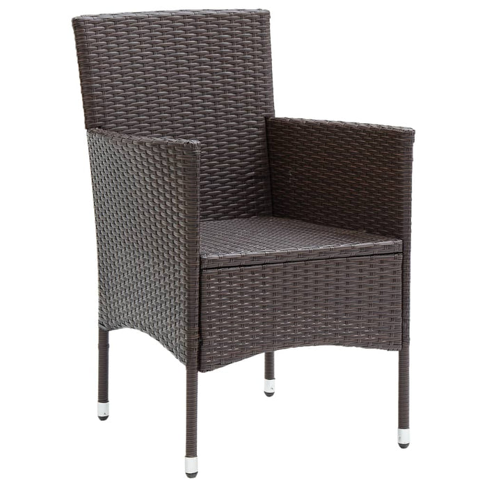 Garden Dining Chairs 4 pcs Poly Rattan Brown