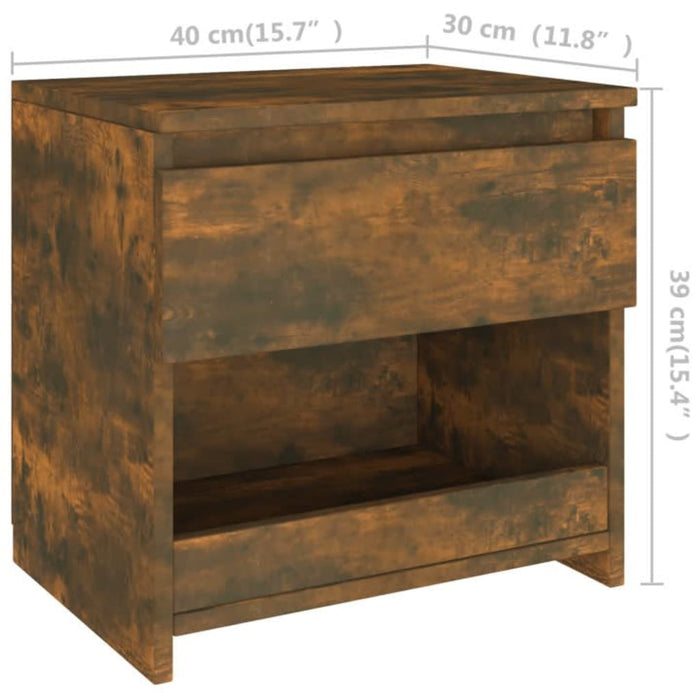 Noptiera 2 buc Stejar afumat 40x30x39 cm Lemn derivat