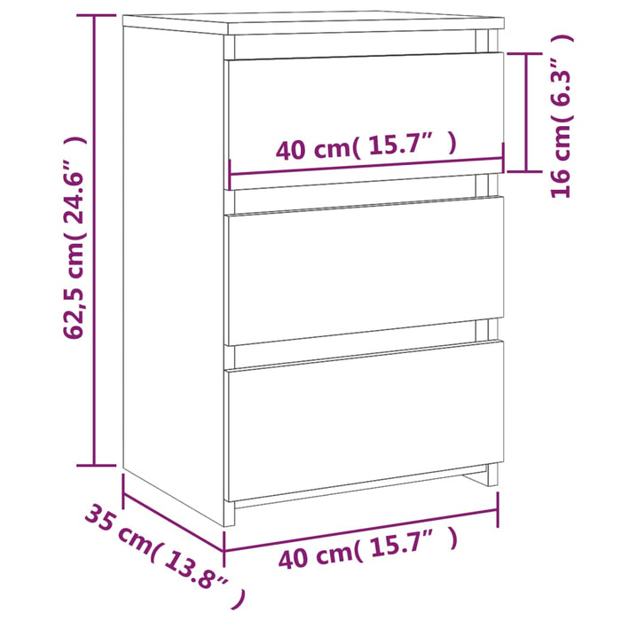 Dulap Pat Stejar Afumat 40x35x62,5 cm Lemn Cosinat