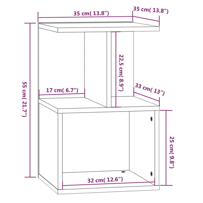 Нощни шкафчета 2 бр. опушен дъб 35x35x55 см инженерно дърво