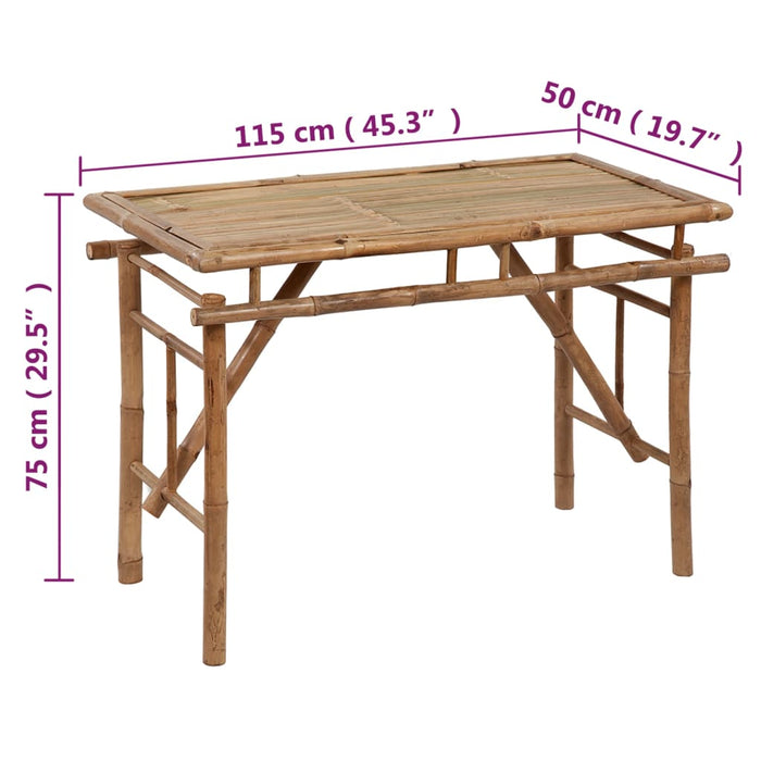 Складной садовый стол 115x50x75 см Бамбук