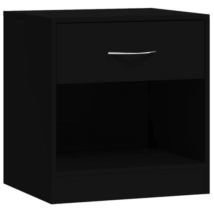 Bedside Cabinets 2 pcs with Drawer Black