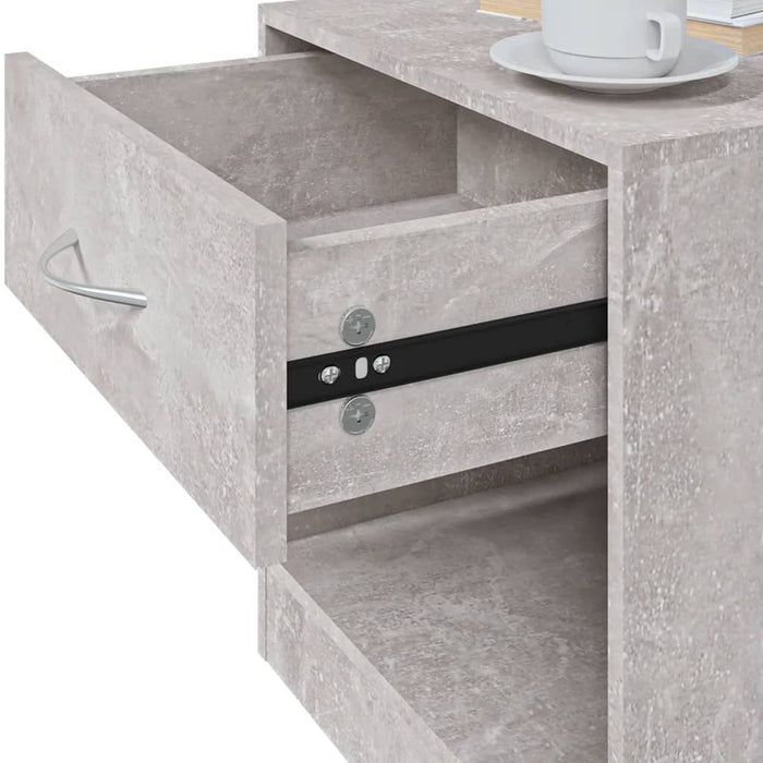 Bedside Cabinets 2 pcs with Drawer Concrete Grey