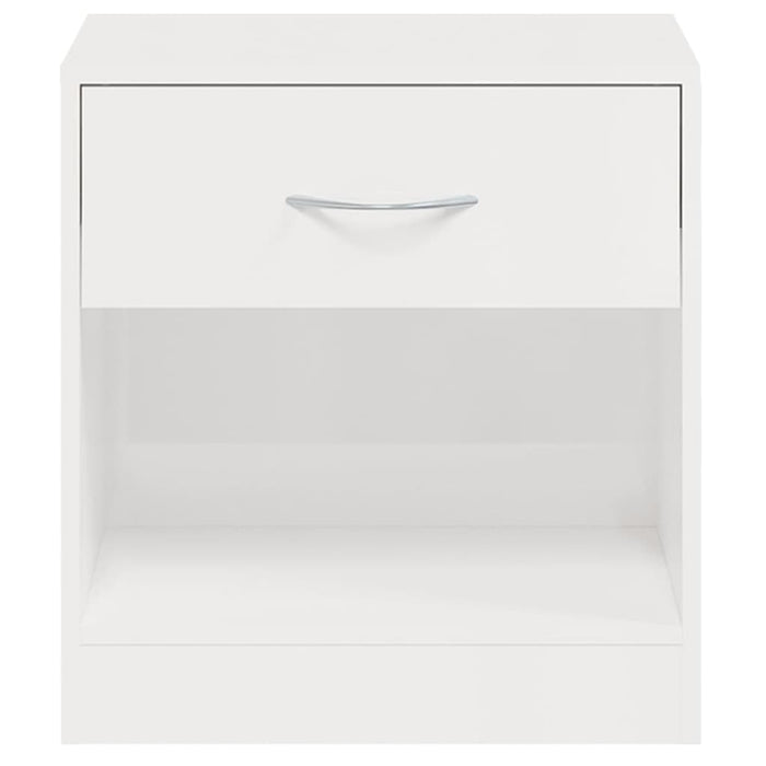 Bedside Cabinets 2 pcs with Drawer High Gloss White