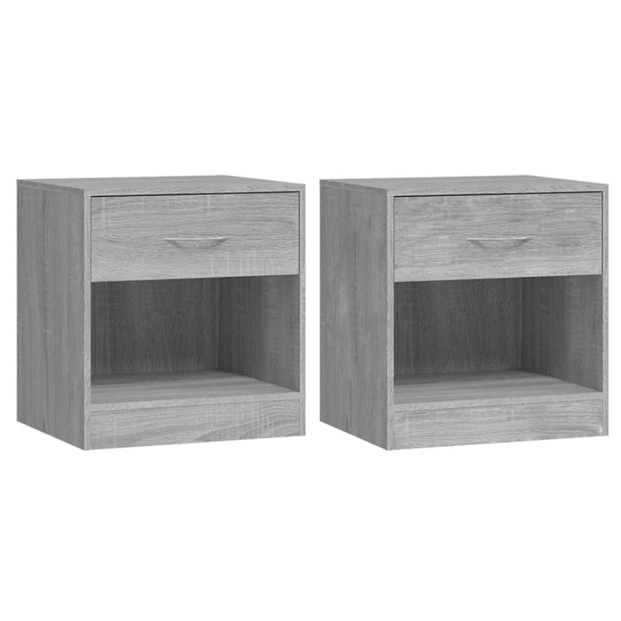 Bedside Cabinets 2 pcs with Drawer Grey Sonoma