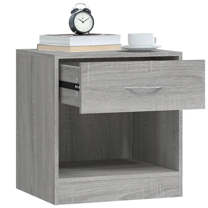 Bedside Cabinets 2 pcs with Drawer Grey Sonoma