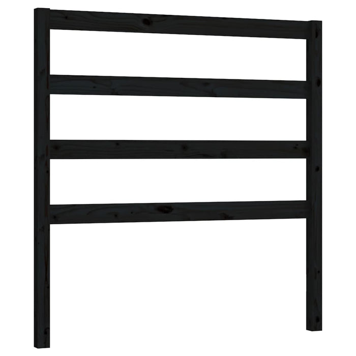 Bed Headboard Black 81x4x100 cm Solid Wood Pine